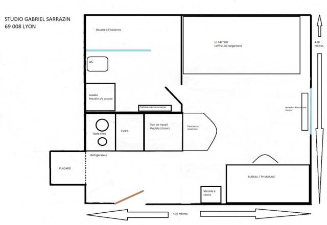 Location studio Lyon 8 - Photo 9