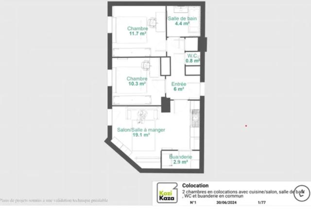 Location appartement T2 Reims - Photo 1