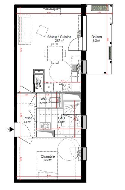 Location appartement T2 Lille - Photo 2