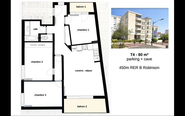 Location appartement T4 Le Plessis Robinson - Photo 5